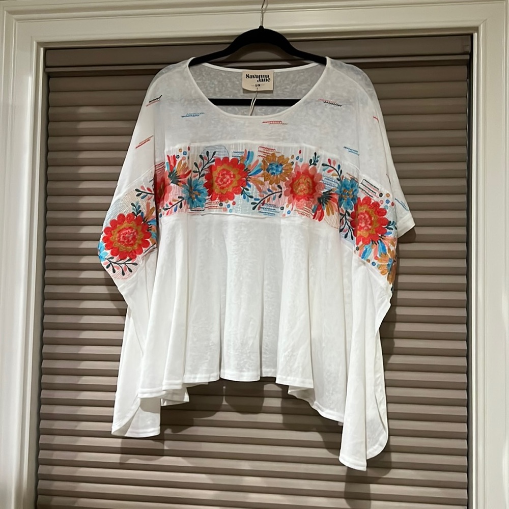 Embroidered oversized top
